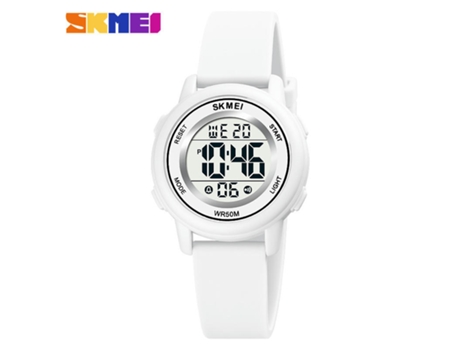 Reloj para niños Reloj de pulsera eléctrico LED para deportes al aire libre de silicona con alarma-blanco LUUCOZK