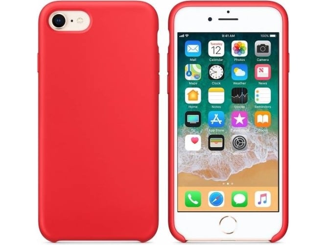 Funda iPhone 7, 8 Silicona Rojo