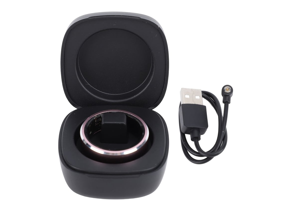 Anillo Inteligente (podómetro Monitoreo De Sueño) Anillo Inteligente R5s Podómetro Anillo De Alta Resistencia Al Agua Anillo De Sueño Con Estuche De Carga Inalámbrica Batería De Larga Duración Rosa Talla 8