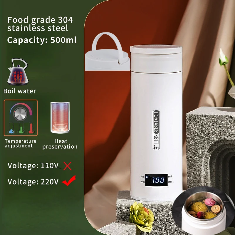 Hervidor Eléctrico Portátil De 500 Ml (versión Para Hervir), Tetera Inteligente Con Pantalla Led, 220 V.