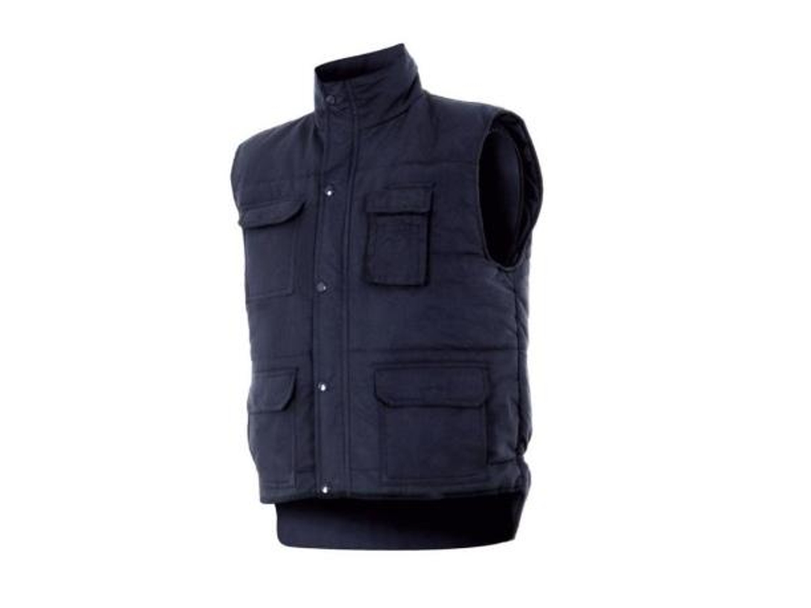 Chaleco multibolsillo acolchado exterior 100% poliester interior guata varios colores tallas s-xxl talla xl color ropa azul marino