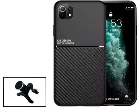 Kit Funda Magnetic Lux y Soporte Magnético de Coche Reforzado Xiaomi Mi 11 Lite PHONECARE Negro