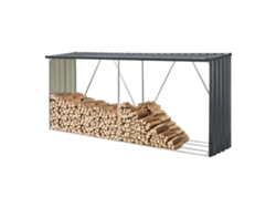 Soporte para leña Kalmar Sistema Clipping acero galvanizado 352 x 80 x 152 cm - Gris antracita CASA.PRO