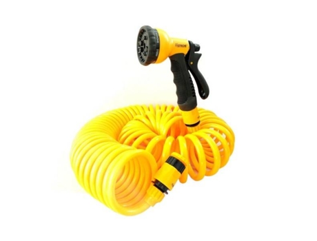 Manguera Espiral 15M Flexible Agua Riego Jardin Con Pistola 8 Chorros TRADE SHOP TRAESIO