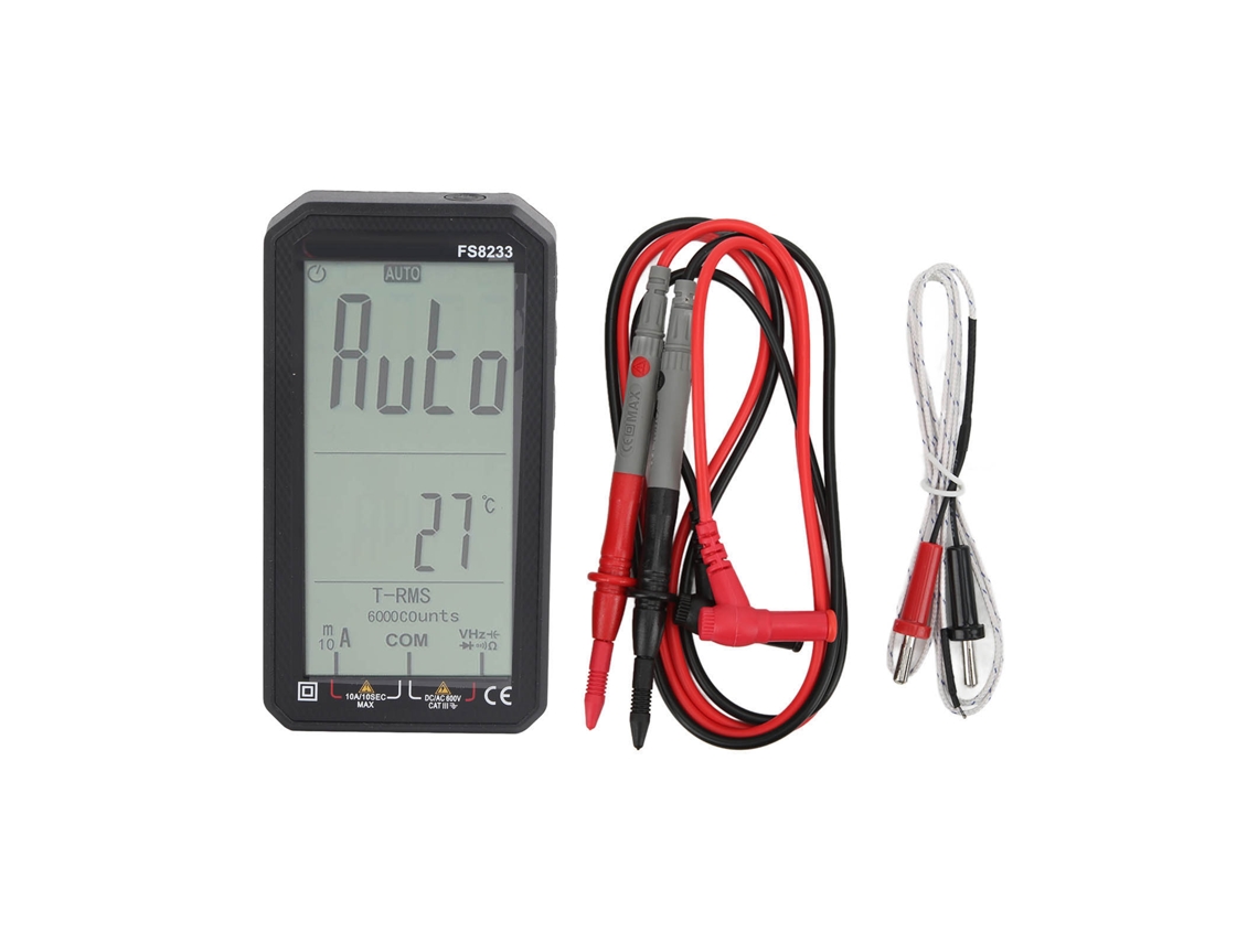 Multímetro Digital Ultradelgado Fs8233, Pantalla Completa, Inteligente, Automático, De Alta Precisión, Voltímetro, Amperímetro, Ohmímetro.