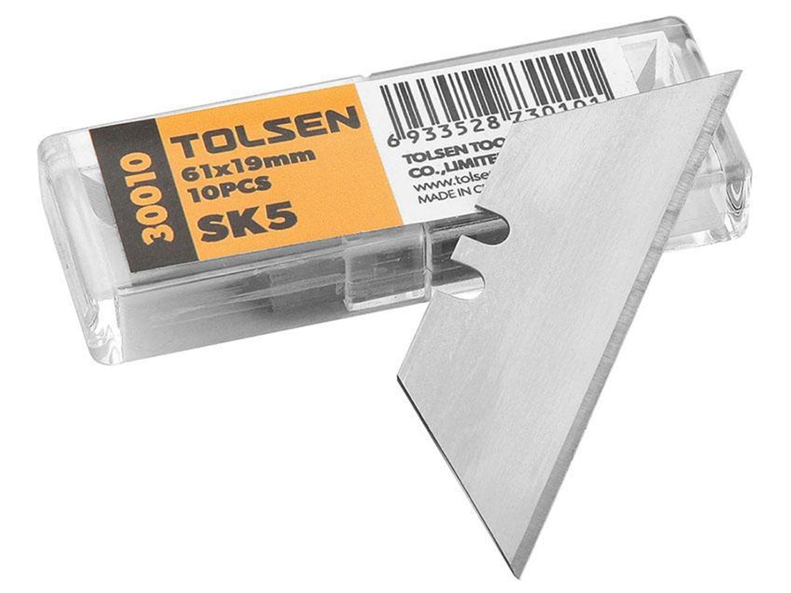 Set 10 Uds Cuchillas de Corte Trapezoidales 61X19Mm TOLSEN