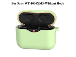 Estuche De Carga Para Auriculares Sony Wf-1000xm3/xm4 Con Gancho Antipérdida, Silicona Verde Té.