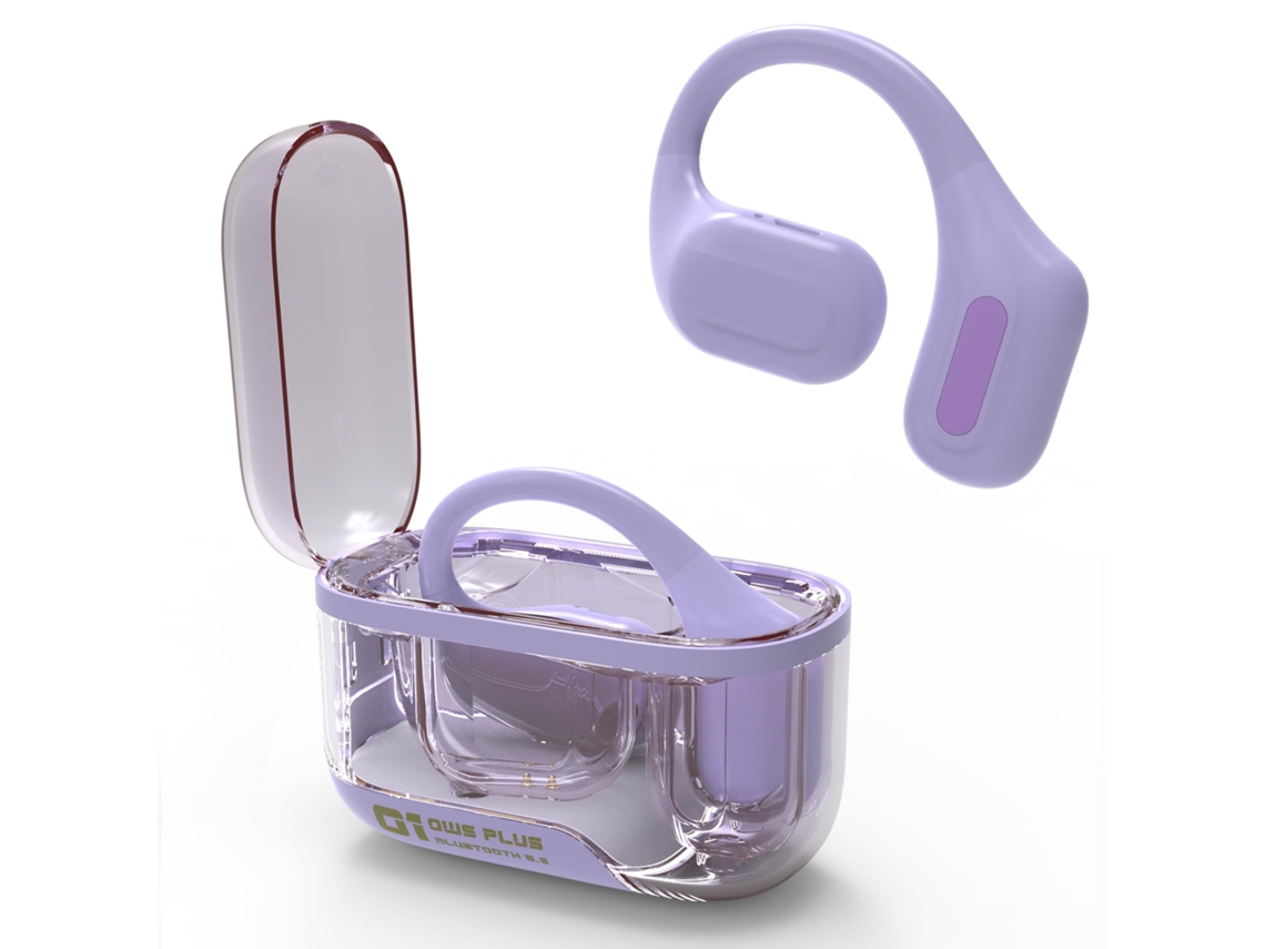 Auriculares estéreo HiFi inalámbricos Bluetooth 5.3 de JIAPEI con cancelación de ruido, pantalla LED, micrófono y resistencia al agua IP7 (morado)