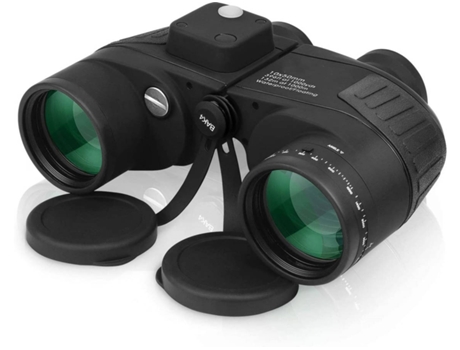 Prismáticos marinos 10X50 para observación de aves para adultos con brújula telémetro y correa para el hombro Prismáticos impermeables Ipx-azul YIZ...