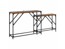 Maison Exclusive - Mesa Consola 2 Pcs Madera Envejecida 100 X 28 X 75 Cm