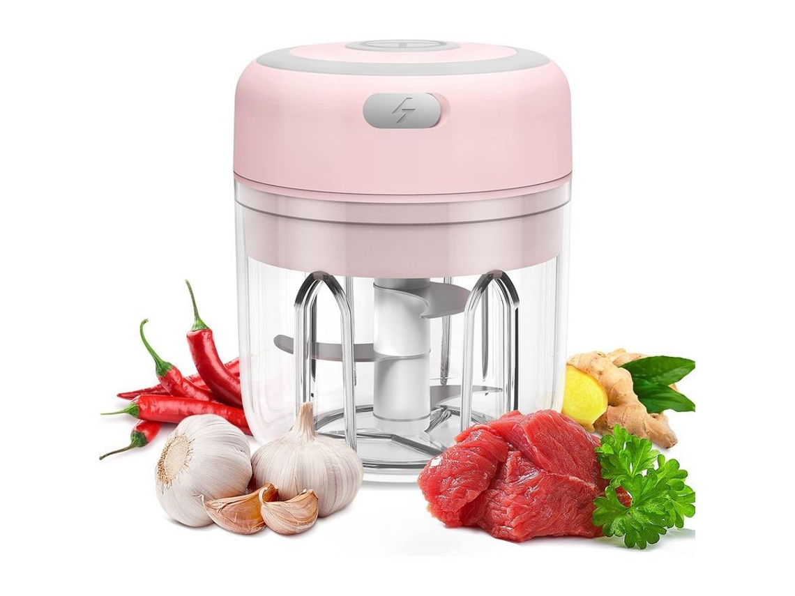 2026da-cortador Eléctrico De Ajo Mini 250ml, Triturador Para Carne Verduras Frutas Cebolla Ajo Rosa