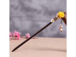 Espaguetis De Madera Para El Cabello Con Flores Chinas De 18 Cm Para Cabello Largo