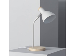 Lámpara Flexo Escritorio Aluminio Y Madera Luxo Branco