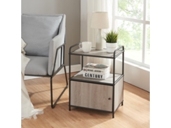 Mesa auxiliar Gulen con estante MDF metal 60x43x33cm - Negro/Roble [EN.CASA]