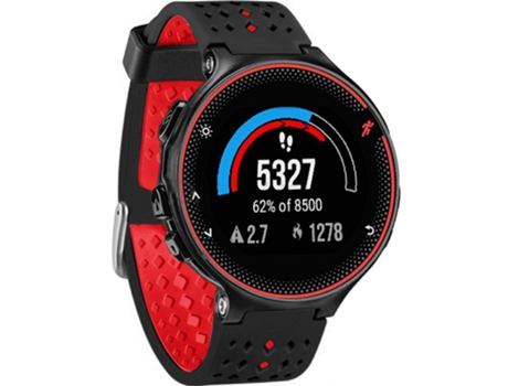 Correa de silicona para reloj Garmin Forerunner 220/230/620/630/235 Negro+Rojo