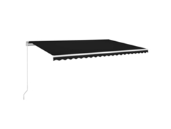 Maison Exclusive - Toldo Retráctil Manual Con Luz Led Gris Antracita 500x300 Cm