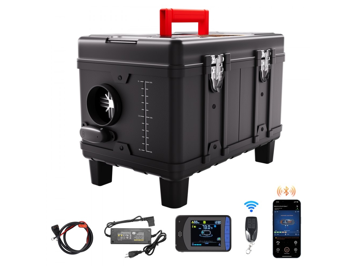 Calentador diésel de 8 kW, 12 V/24 V, con aplicación, seguridad y pantalla HD Tekmaquinas