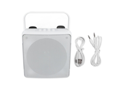 2026-máquina De Karaoke Portátil Bluetooth Con 2 Micrófonos Inalámbricos Y Luces Rgb Para Niños Y Adultos Blanco