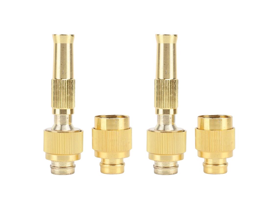 2 Piezas Boquilla Manguera Jardín Latón 7 Gpm 80 Psi Conector G1/2 Para Lavar Coches Regar Plantas