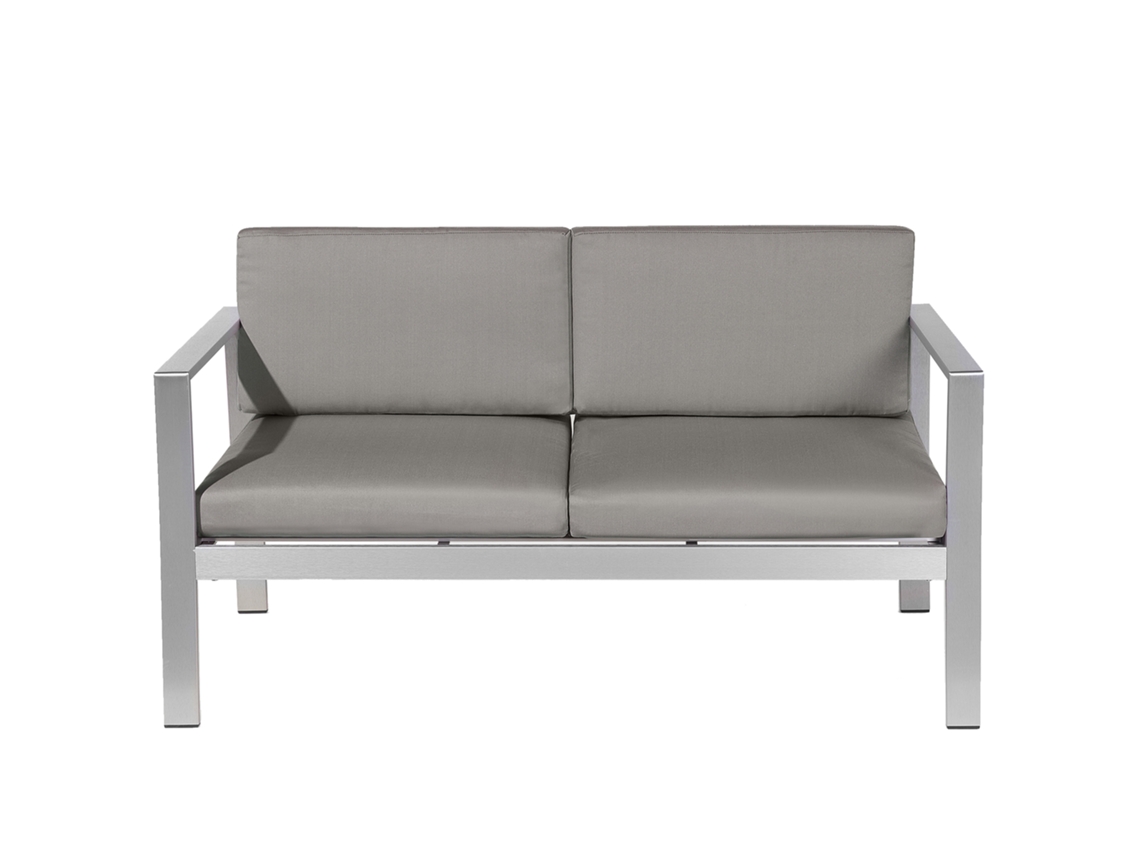 Banco de jardín BELIANI Salerno de Aluminio Gris 142x70x80