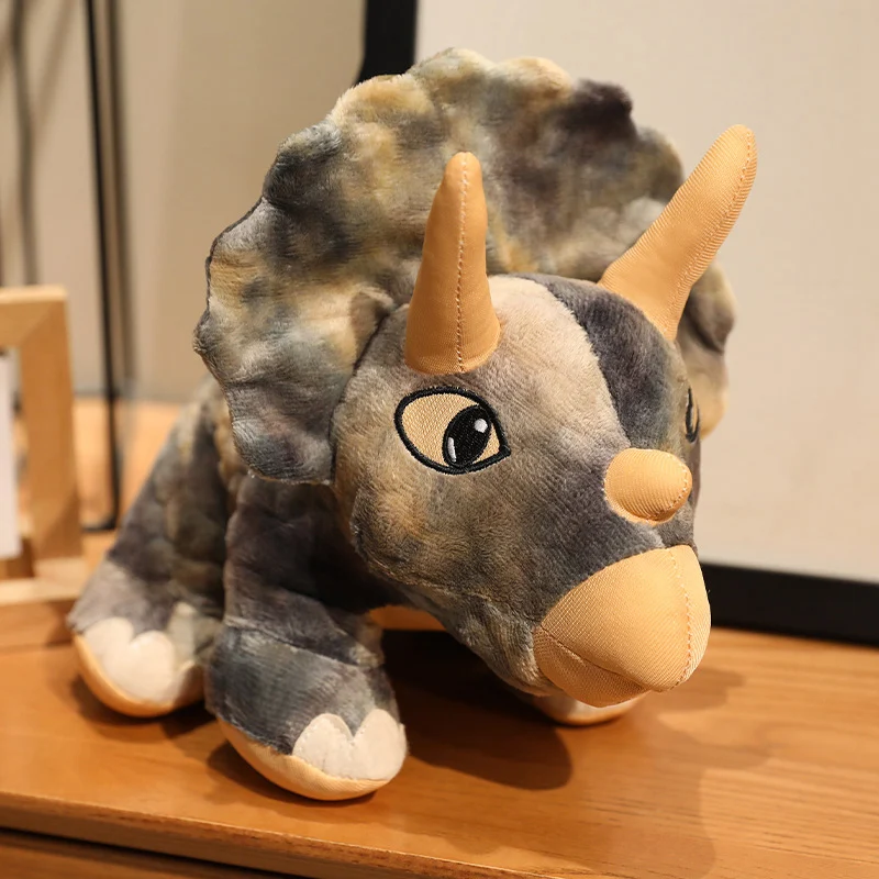 (gris, 30 Cm) Lindo Peluche Realista De Triceratops De Dibujos Animados