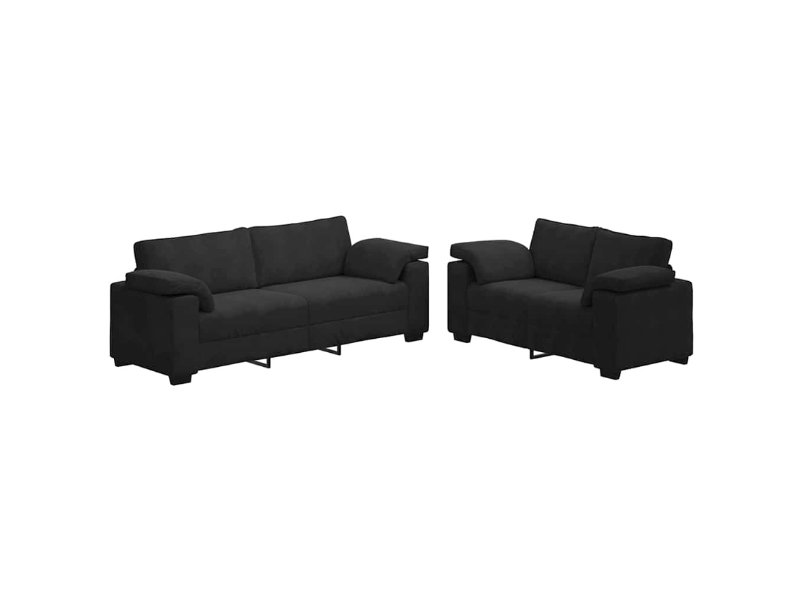 Maison Exclusive - Juego De Sofá De 2 Piezas Con Cojines De Terciopelo Negro