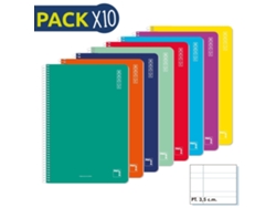 Pack 10 Bloc 60 Gr Tamaño Folio 80 Hojas Pauta 3,5 PACSA