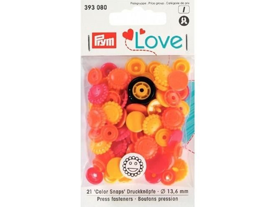 Botones a presión multicolor, 30 unidades, 12,4 mm, lavables a 60 °C, 100 % polietileno Prym