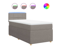 Maison Exclusive - Cama Box Spring Con Colchón Tela Gris Taupe 100x200 Cm
