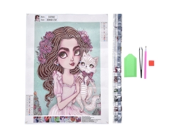 Kit De Pintura De Diamantes 5d - Hermosa Niña Con Diamantes De Imitación Para La Decoración Del Hogar
