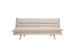 Sofá Cama De 3 Plazas En Tejido Chenilla Texturado Beige Y Madera Clara Bingo Miliboo