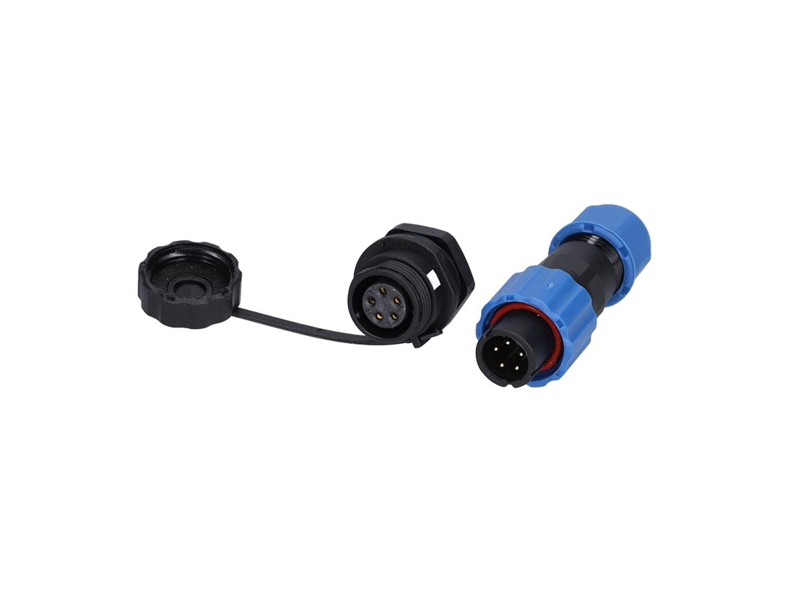 Conector de cable de 5 pines compacto, seguro y duradero para máquinas programadas (250 V, 5 A)