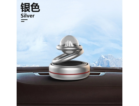 Perfume solar giratorio para coche, aleación de aluminio, levitación interestelar, adorno de Perfume para coche, fragancia para coche, plata