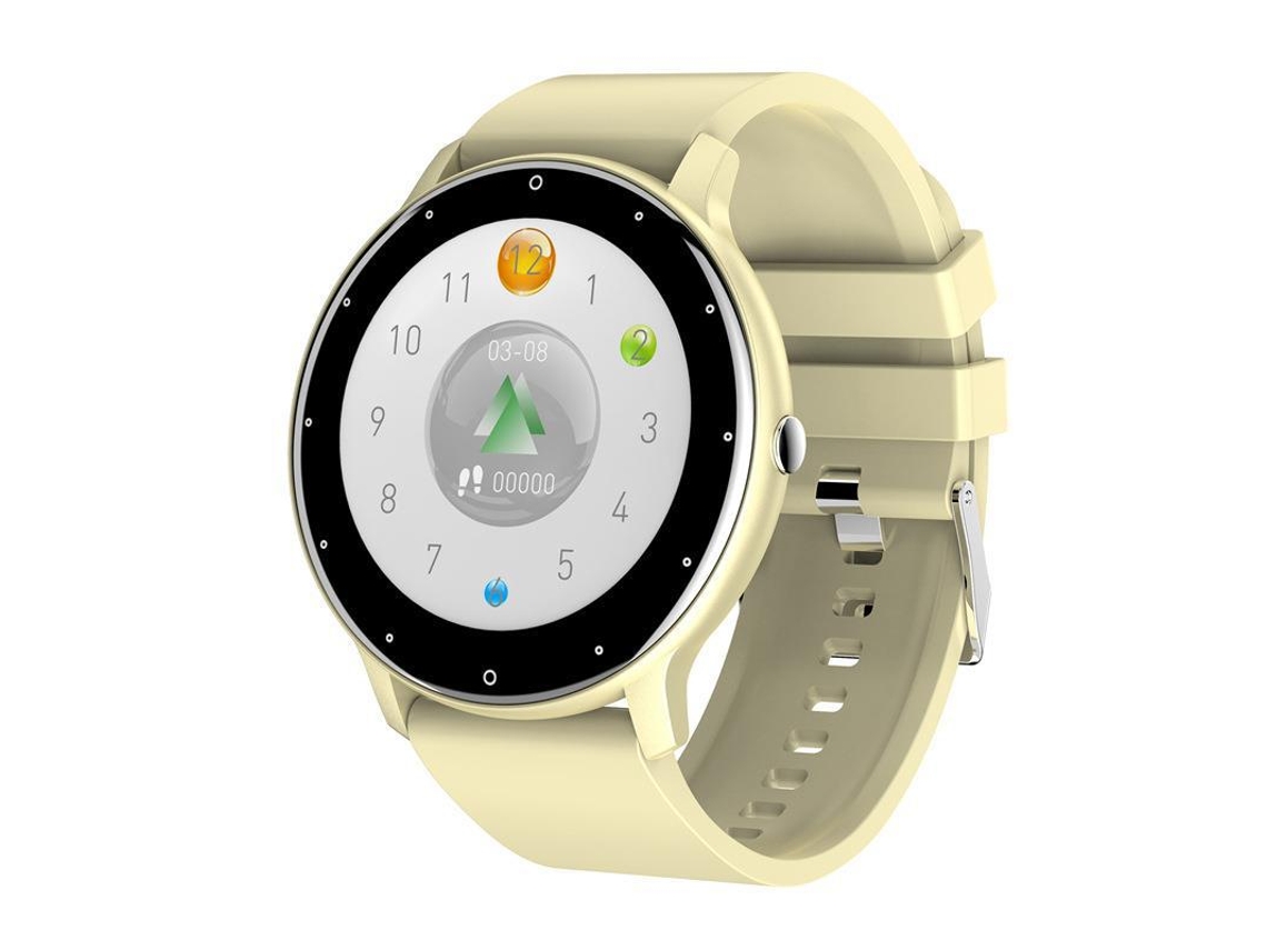 Reloj inteligente YUNZII ZL02D con monitorización de frecuencia cardíaca y presión arterial, resistente al agua, con correa de gel amarilla