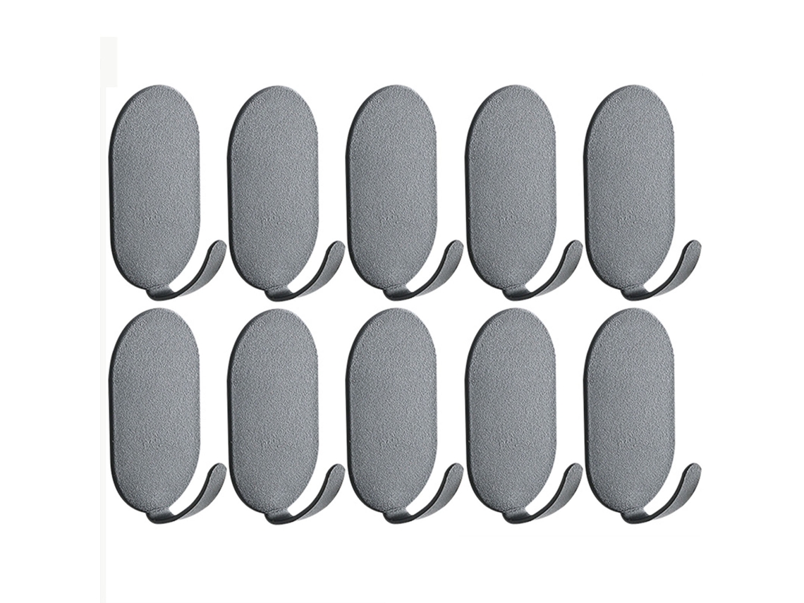 10 ganchos adhesivos de acero al carbono para pared, baño, cocina y dormitorio.