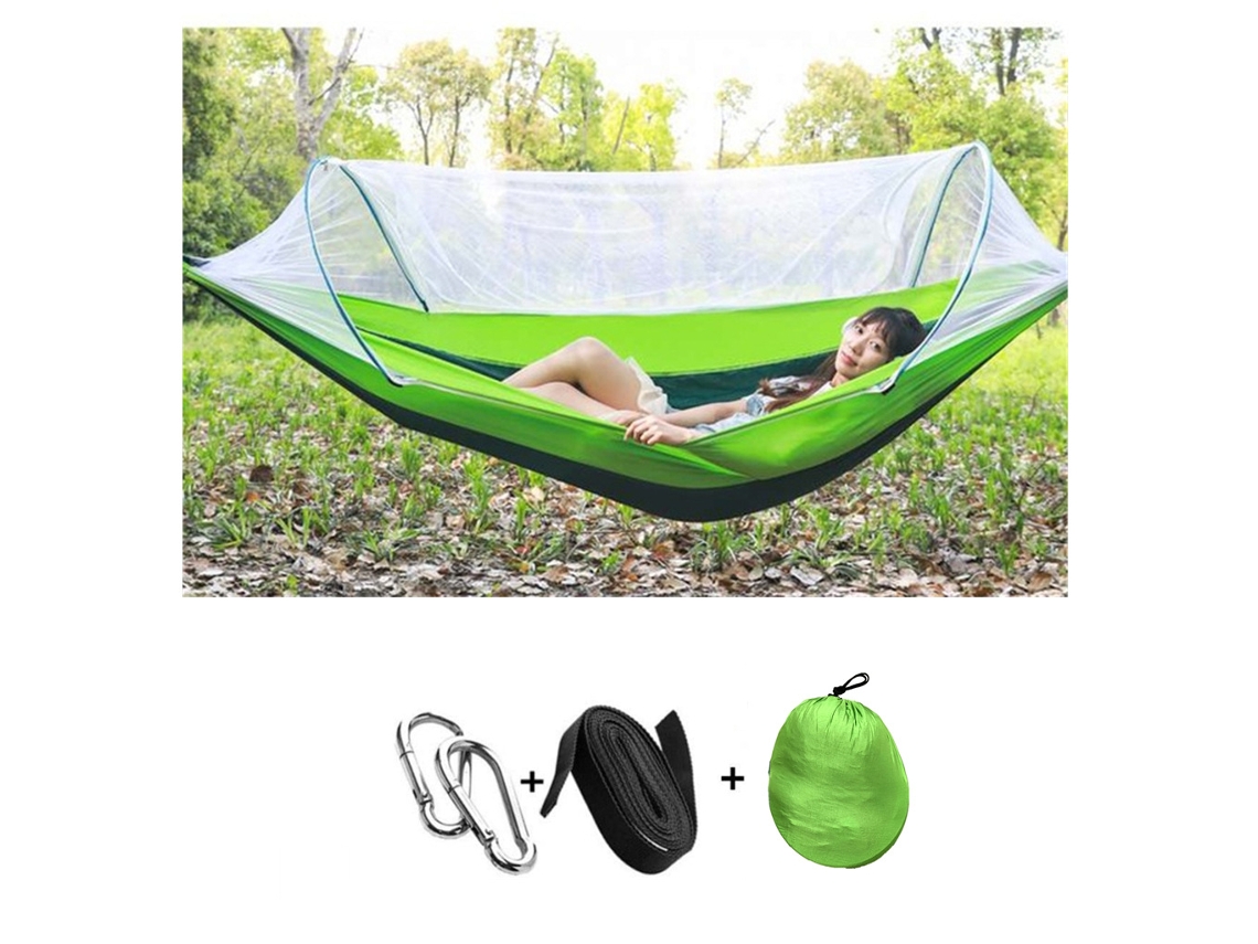 Hamaca de exterior con mosquitera (260 x 140 cm) Verde claro