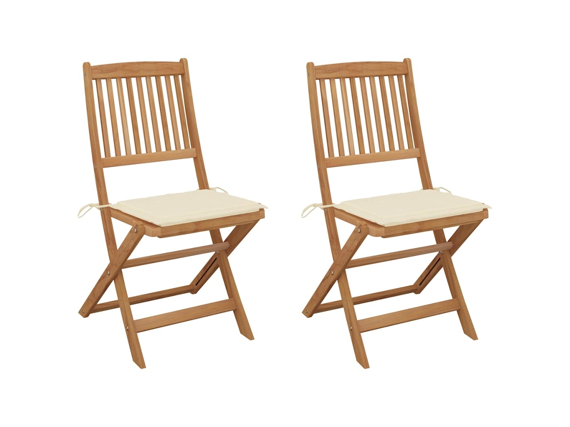 Sillas de jardín plegables de 2 piezas con cojines DKD Home Decor
