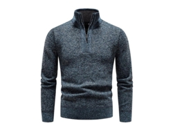 2026-jersey Hombre Cuello Mock Con Cremallera Manga Larga Tejido Slim Fit Casual Suéter Para Invierno