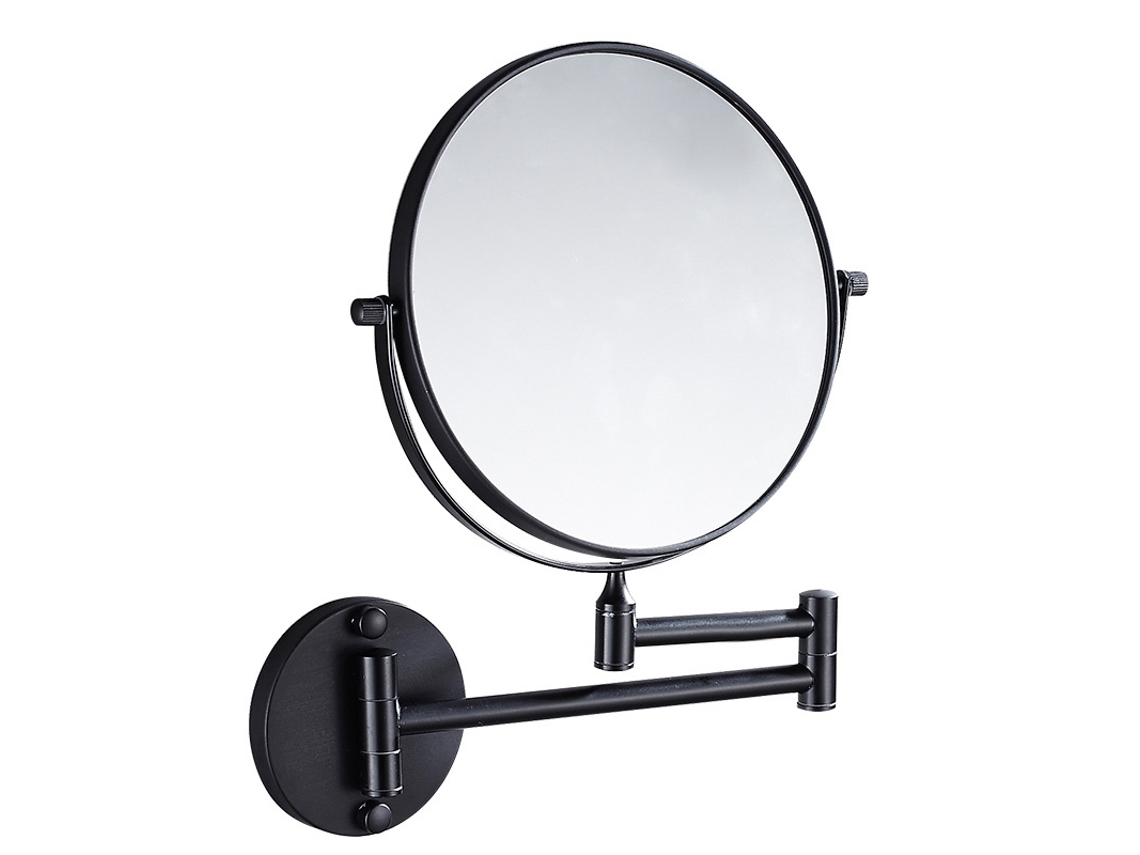 Espejo de baño plegable Jortmrd de 1 pieza con función extensible, color negro