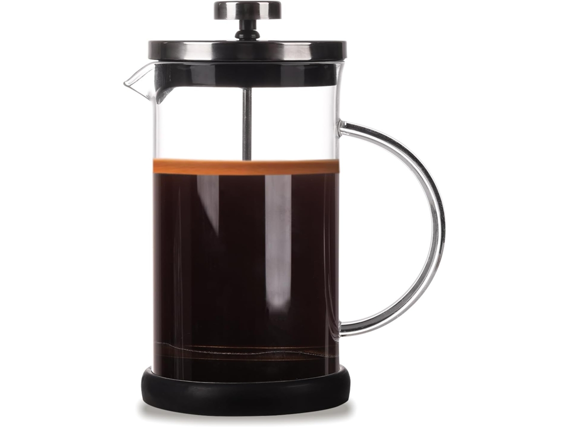 Cafetera De Émbolo Con Filtro De 600 Ml, Con Filtro, Vidrio Resistente Al Calor, Apta Para Lavavajillas, Color Negro.