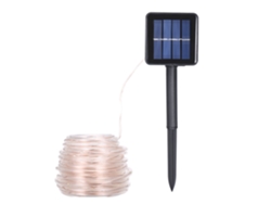 Rebe-luz De Cadena Solar Ahorradora De Energía 22m 200 Lámparas Tubo Transparente Cable De Cobre Impermeable 8 Funciones Decorativa Exterior