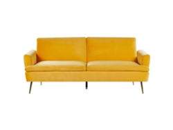 Sofá cama BELIANI Vettre de Terciopelo Amarillo 210x84x88