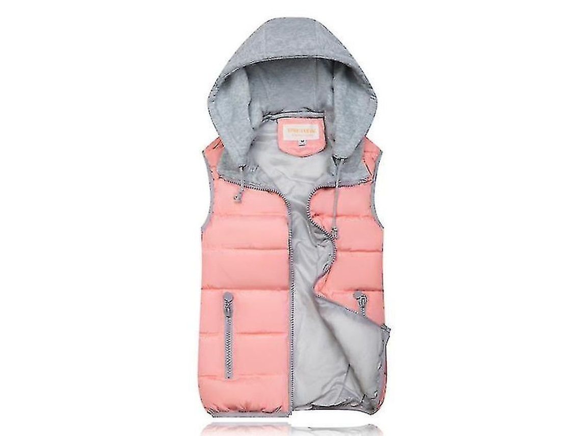 2026-chaleco De Invierno Para Mujer Con Capucha Desmontable Relleno Grueso Calientito