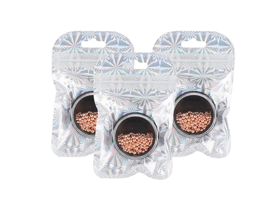 3 Cajas De Bolas De Acero Para Decoración De Uñas Diy Con 4 Tamaños Gz11