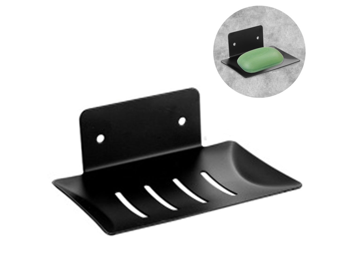 Jabonera autoadhesiva sin taladrar de acero inoxidable para baño, cocina, balcón, esponja y cepillo.