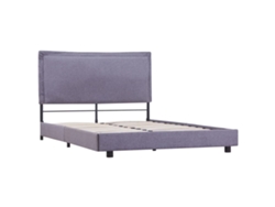 Maison Exclusive - Estructura De Cama Sin Colchón Tela Gris Claro 140x200 Cm