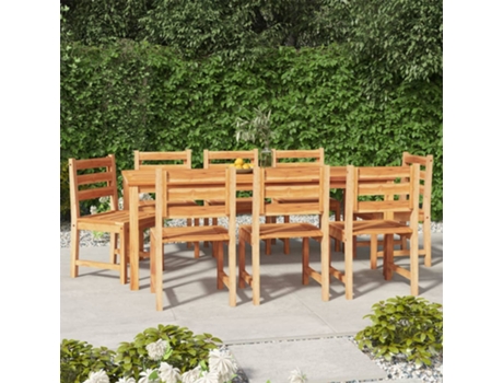 Conjunto 9 de comedor para jardín VIDAXL madera maciza de teca
