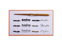Kit de caligrafía con 1 portaplumillas de madera y 6 plumillas de escritura BRAUSE