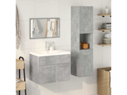 Maison Exclusive - Juego Muebles De Baño 4 Pzas Madera Contrachapada Gris Hormigón
