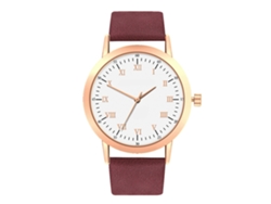 Elegante Reloj De Cuarzo Para Hombre Y Mujer Con Correa De Piel Sintética Morada.